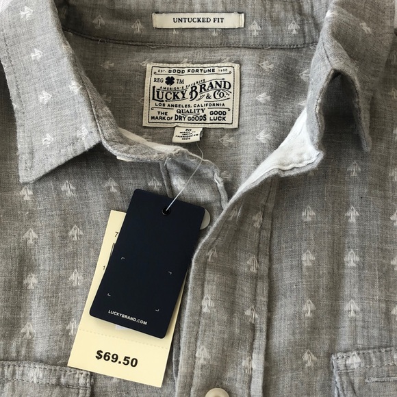 Nwt Mens Lucky Brand Long Sleeve Cotton 